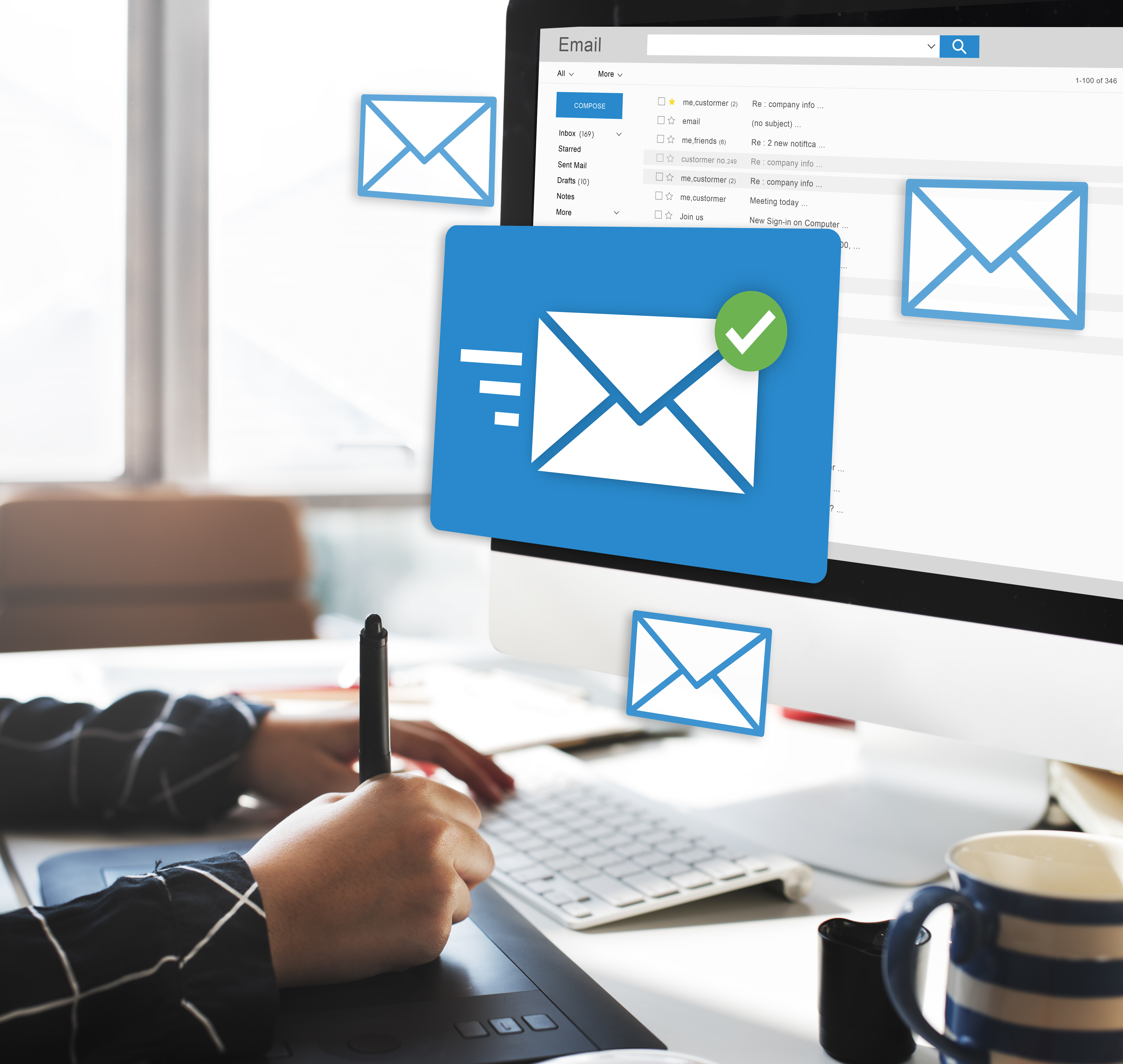 Messaging and online communication concept